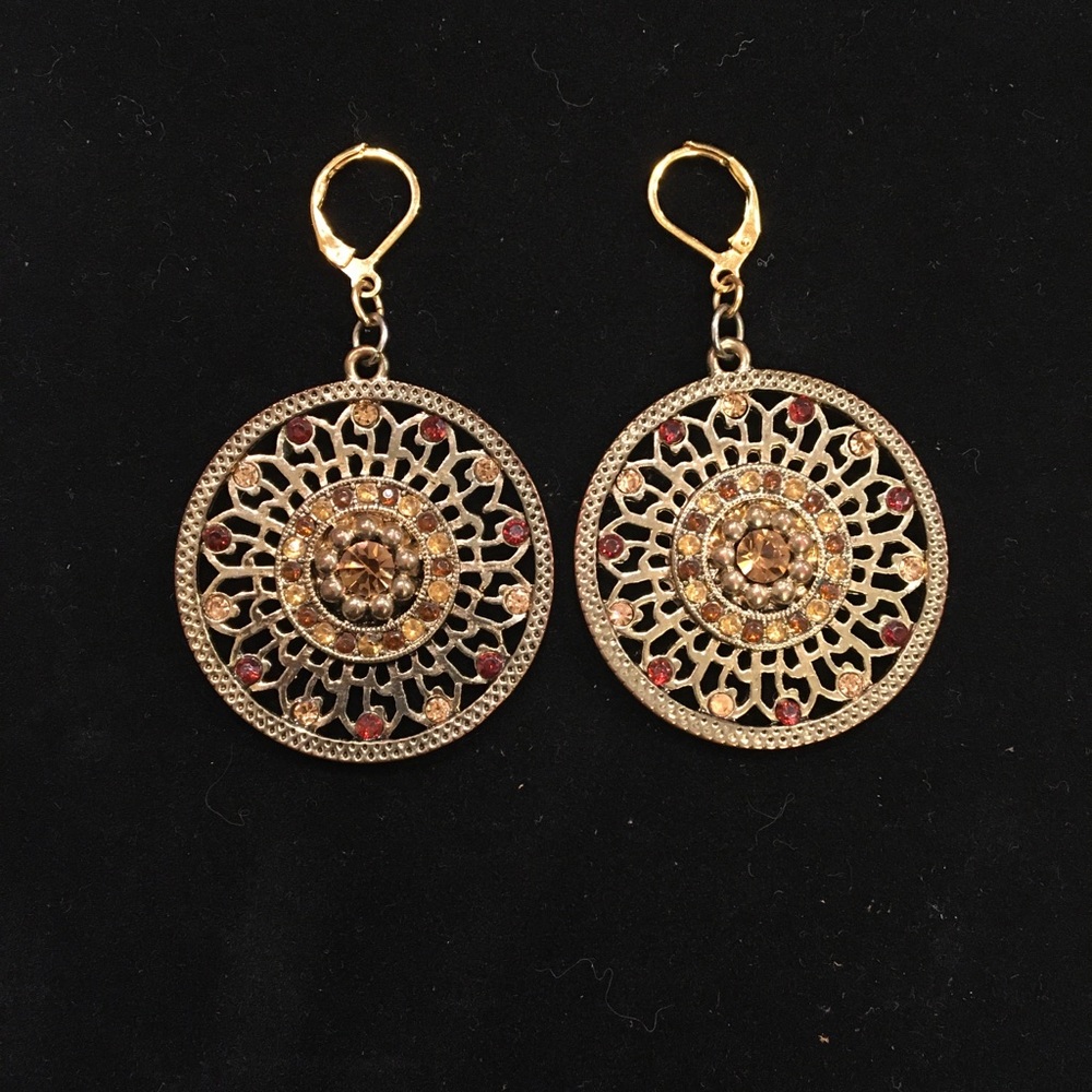 Medallion Crystal Earrings